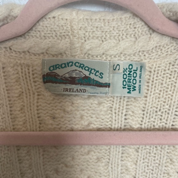 Aran Crafts Cream Cable Knit Cardigan - Picture 2 of 5